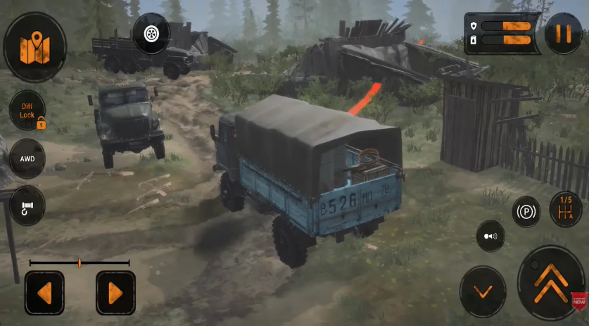 旋转轮胎泥泞奔驰