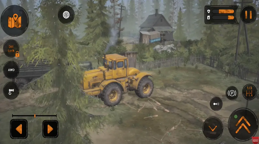 旋转轮胎泥泞奔驰