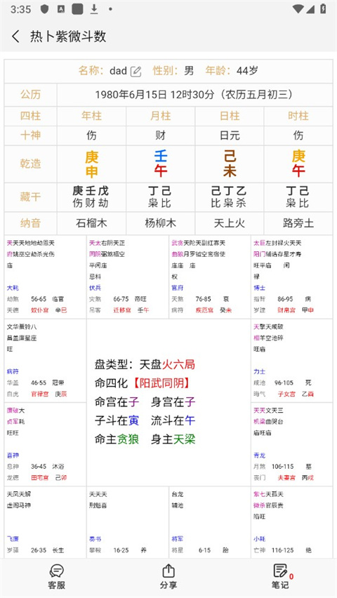 热卜八字排盘