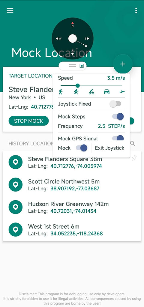 Fake location虚拟位置